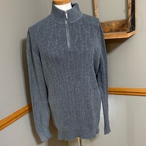 Tommy Bahama Men's Gray quarter Zip mock neck Sweater size medium